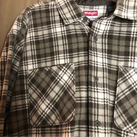 Wrangler Fleece Plaid Long Sleeve Button Down Shirt - Picture 5 of 10